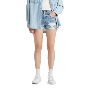 Levi’s 501 Distressed Cutoff Denim Shorts Raw Hem Festival Outfit | Size 27-28